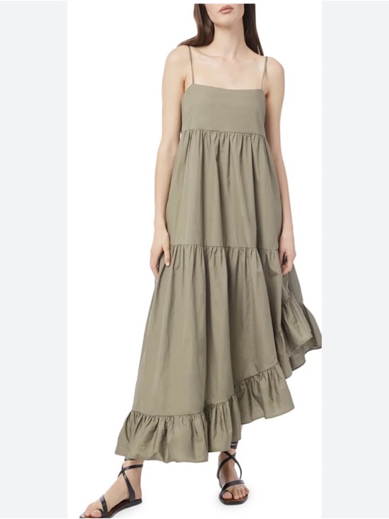 Frame Denim Dresses & Skirts - FRAME Gemma Maxi Dress in Military M 100% Cotton Asymmetrical Casual Relax Fit